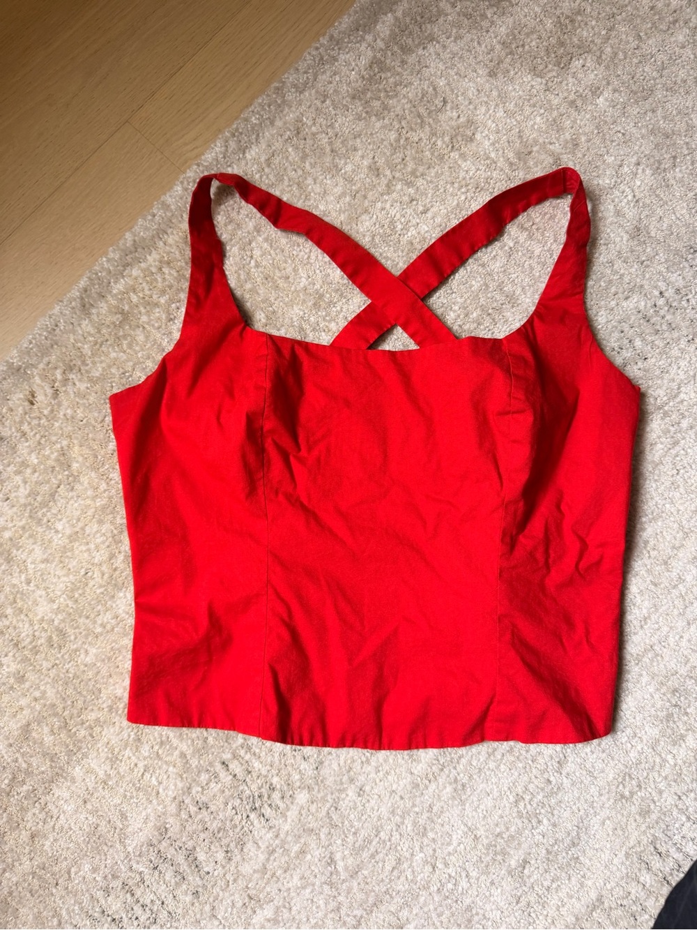 Banana Republic Red Cross-Back Cropped Tank